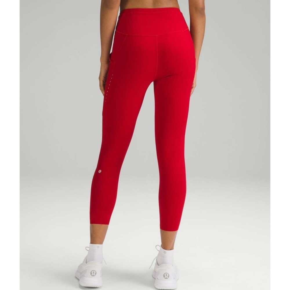Lululemon Fast & Free High Rise Tights Leggings Reflective Dark Red Size 2 NWT - Picture 2 of 16